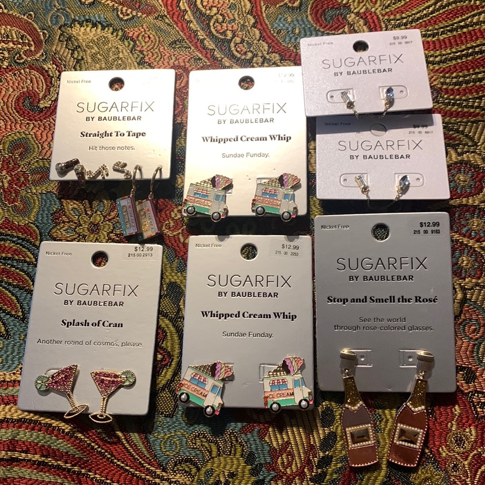 7 pairs of earrings from Baublebar new with tags